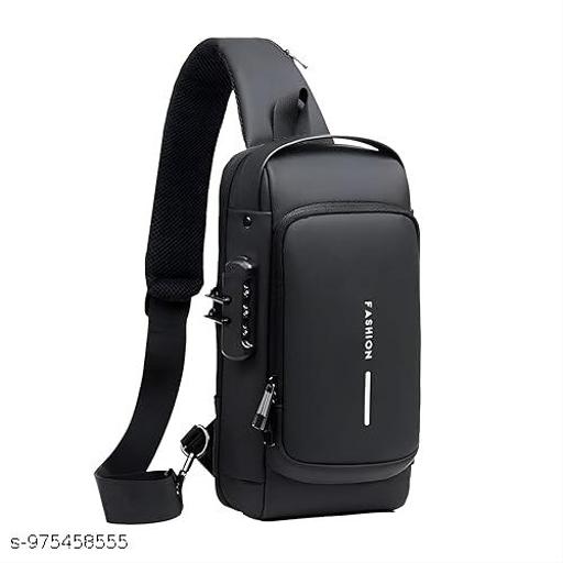Chest Bag for Men Stylish Crossbody Backpack for Men & Women, Anti-Theft Chest Bag with USB Charging Port, Messenger Bags, Casual Shoulder Bag | USB Charging Port