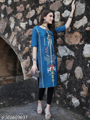 Polyster/Crepe fabric-New Fancy Dhamaka Kurti On Lowest Price & Best Quality pack 6