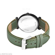 Talgo Analog Round Black Dial ALPHABET A Design Stylish Green Leather Strap Classic Design Fancy Wrist Watch for Women and Girls, Pack of 1 - ALP-A-GEN-BK-GRN-L