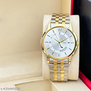 New Arrivals Day-Date Function Silver Dial & Original Gold-Silver Two-Tone Plated Quartz Men's Watch