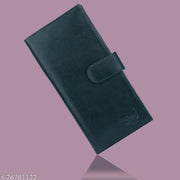 SHAMRIZ Unisex Leather Long Wallet – Stylish, RFID-Protected Cardholder with Zipper Pocket & Magnetic Snap Closure – Premium Genuine Leather for Men & Women