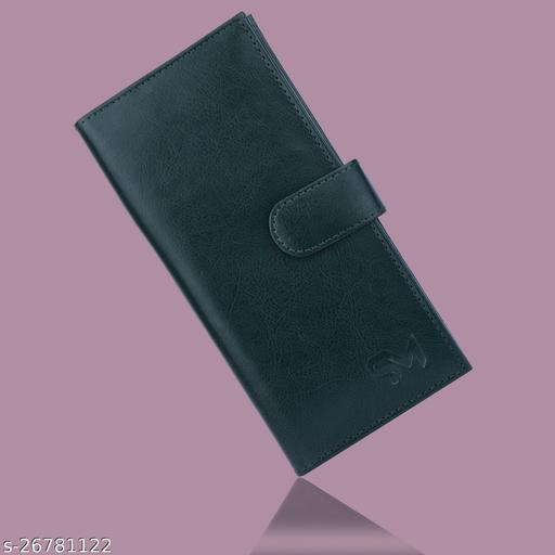 SHAMRIZ Unisex Leather Long Wallet – Stylish, RFID-Protected Cardholder with Zipper Pocket & Magnetic Snap Closure – Premium Genuine Leather for Men & Women