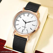Rose Gold Case Designers Wrist Watches For Boy And Men Analog Watch - For Men Stylish Pu Strap Analog Wrist Watches For Boy And Men