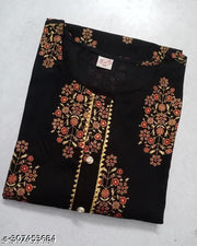Women's Rayon Gold printed Straight kurti