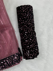 Elegant Sequin Net Saree with Matching Blouse