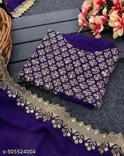 Fency Disener Georgette Pretty Sarees With New Fency  Border With Blouse Piece.