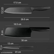 Stainless Steel 3 Pieces Chef Knife Set.Meat Knife with Sharp Blade with Ergonomic Handle for Home Kitchen and Restaurant(BLACK)