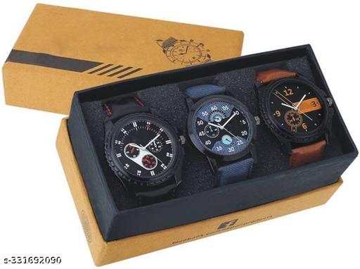 Analog Watch - For Men Special Super Quality Analog Watches Combo Look Like Handsome For Boys And Mens Pack Of - 3(436-01-02)