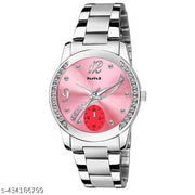 HMXT-152 Playful Pink Stunning Silver Series Women's Chain Analog Watches Classic, Attractive, Professional, top-trendy and stylish Analog Watches for Women/Girls for office, school use