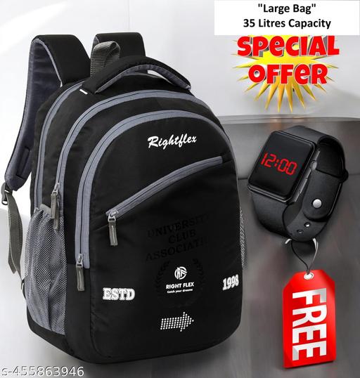 Large Stylish 35L Waterproof Laptop Backpack for Men & Women - Office, School & Travel Ready