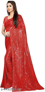 Line Sequin Work Embroidered Bollywood Saree