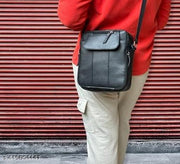 Cubern Genuine Leather Sling Messenger Bag for Men and Women