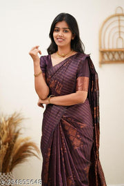 Soft Banarasi Premium Silk Saree new fancy banarasi saree with fancy blouse piece Kanjivaram Pattu Sarees With Blouse Piece