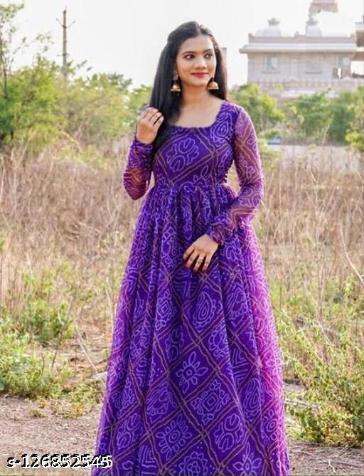 Women's Blue  Bandhini Styles Kurtii