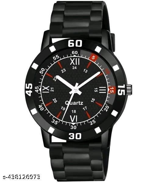 BEST QUALITY BEST PRICE Classy Analogue Black Dial Tranding Pu Belt Watches For Men Boys