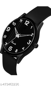 Black Case Designers Wrist Watches For Boy And Men Analog Watch - For Boys New Designers Stylish Dial Rubbers Strap Analog Wrist Watches For Boy And Me