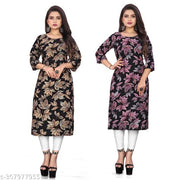 Women's Ethnic Wear Straight Kurti (Combo Pack Of 2)
