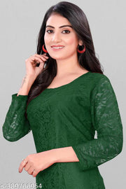 Elegant Net Fabric Embroidered Kurta for Women
