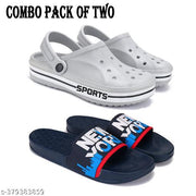 Armado Casual Comfortable and Lightweight Flip flop clogs | fashionable Clogs | Clogs with High Quality Sole_ pack of 2_1907+1587