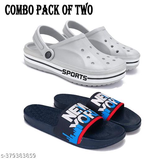 Armado Casual Comfortable and Lightweight Flip flop clogs | fashionable Clogs | Clogs with High Quality Sole_ pack of 2_1907+1587