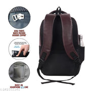 32 L Laptop Backpack Men Women’s Boys & Girls Fashion PU Leather Casual Backpack Bags for School, College, Tuition, Office Bag