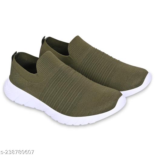 Sports Running, Walking & Gym with Casual Lace-Up Shoes for Men's & Boy's (Olive)