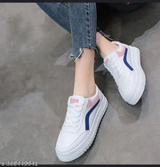 Wogdan Women's White Stylish Casual Sneakers Shoes For Girl And Women