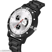 Medboo Men  Watch Silver AV dial Bumpper Pu Belt Men and Boy Watch