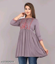 grey top Girls Trending top kurti Agile Trendy Girls Tops & Tunics kids topstops for girls kids kurti girls children kurti Pretty Fashionable Women Dresses,