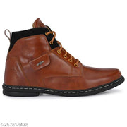 Shoe Island ® Robust-X ™ Leather Tan Brown Trendy Tough Military Lace Ups High Ankle Length Mens Casual Boots For Men (BAB980-TAN)