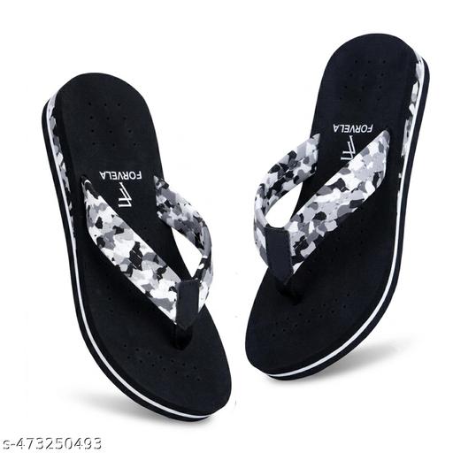 FORVELA Camo Design Ortho Slippers for Women and Girls' Bathroom House Home Daily Use Chappal Orthopedic Diabetic  Soft Slippers for woman Flip flops