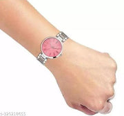 Trendy Women Silver Metal Analog Watch