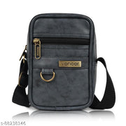 Veneer Casual Shoulder PU Leather Daytrip Office/College/Business Crossbody Sling Bag For men