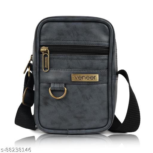 Veneer Casual Shoulder PU Leather Daytrip Office/College/Business Crossbody Sling Bag For men
