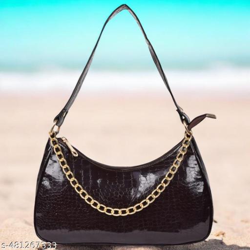 women fashion croco shoulder bags zip pocket canvas handbag bags for women(Black)