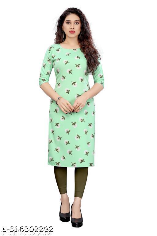 Polyster/Crepe fabric-Women Printed Straight Kurti