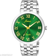 Jainx Green Dial Steel Chain Analog Wrist Watch for Men