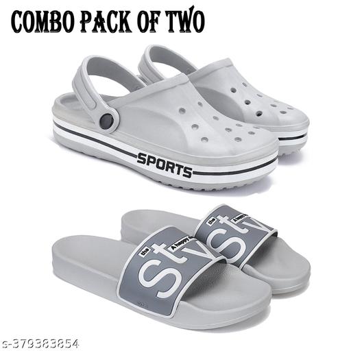 Armado Casual Comfortable and Lightweight Flip flop clogs | fashionable Clogs | Clogs with High Quality Sole_ pack of 2_1907+1589