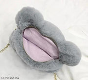 Soft Multicolour Bear Face Sling Bag For Girls And Kids