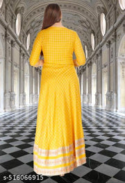 WSP Latest new Silver Printed Anarkali Gowns for Women and Girls