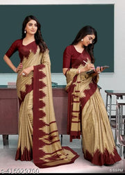 Women's Italian Crepe Silk Uniform sarees of best quality with running blouse