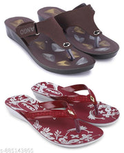 Multicolor Combo of Women's Slippers and Flipflop - Pack of 2