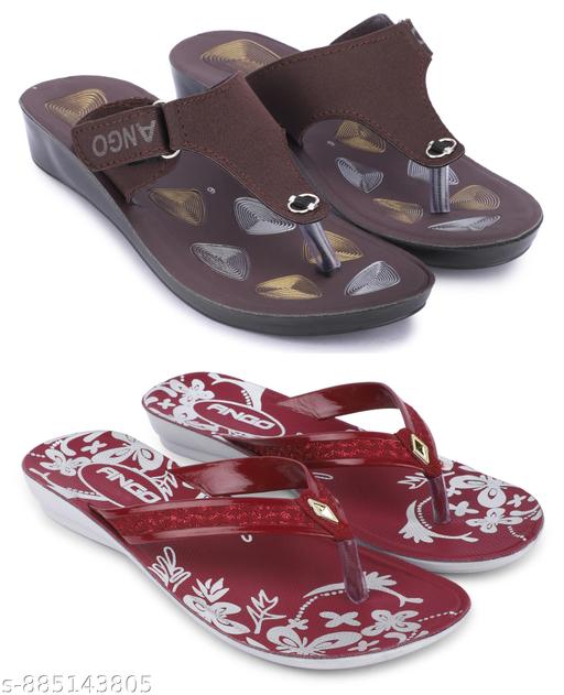 Multicolor Combo of Women's Slippers and Flipflop - Pack of 2