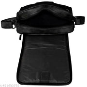 LOREM Black Casual Faux Leather Cross Body Sling Bag For Men SL03