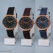Analog 3 Different Color Royal Dial Watch for Womens and Girls Single and Combo Watches for Women and Girl Pack of 3