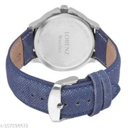LORENZ CM-1058WL-05 Gift Combo of Blue Denim Strap Watch and Blue Denim Wallet for Men