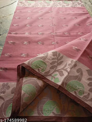 CHORKA BOUTIQUE Women's Pure Cotton Tat Saree Exclusive Full Body Naksha new design for casual ,wedding,festival Exclusive cotton tant saree