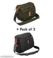 Men & Womens Cross Body Travel Sling Bag || Nylon Sling Bag || Cross Body Utility || Travel Bag || Office Business Messenger Bag || One Side Shoulder Bag for Men and Women Unisex || (Pack Of 2)