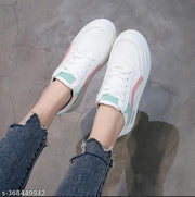 Wogdan Women's White Stylish Casual Sneakers Shoes For Girl And Women