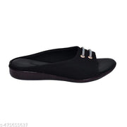 New glow walk women flat sandal and girls stylish flip flops black